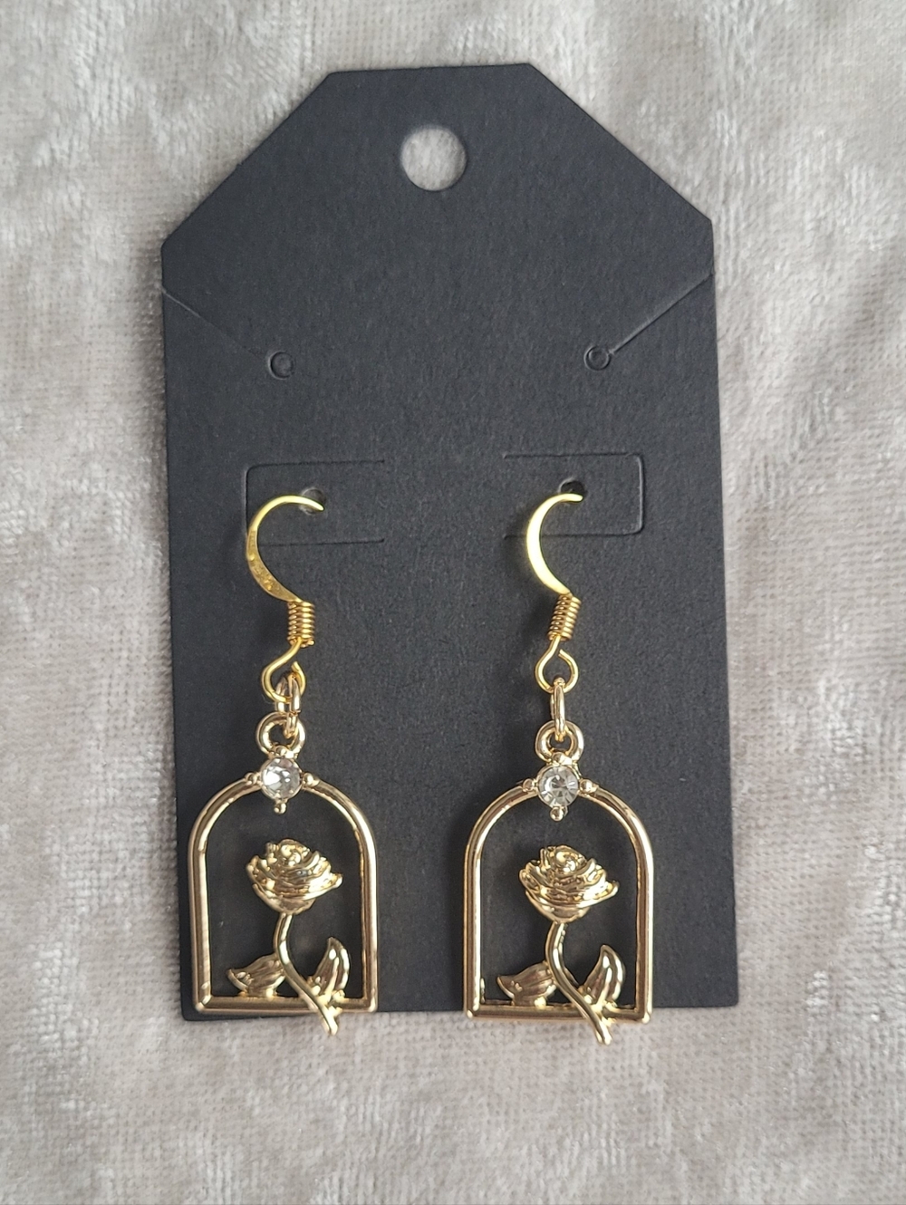 Hand Crafted Enchanted Rose Drop Earrings - Picture 3 of 8